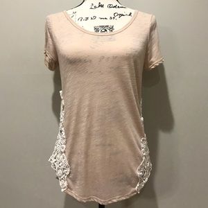Tie Back Lace Knit Blouse